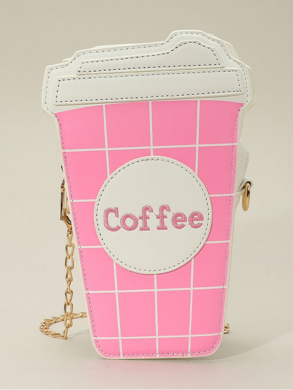 Coffee Cup Crossbody Bag - Pink